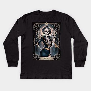 Funny Tarot Card : The Diva Kids Long Sleeve T-Shirt